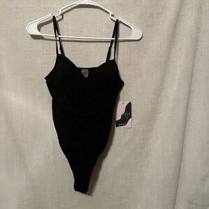 Black Spaghetti Strap Bodysuit